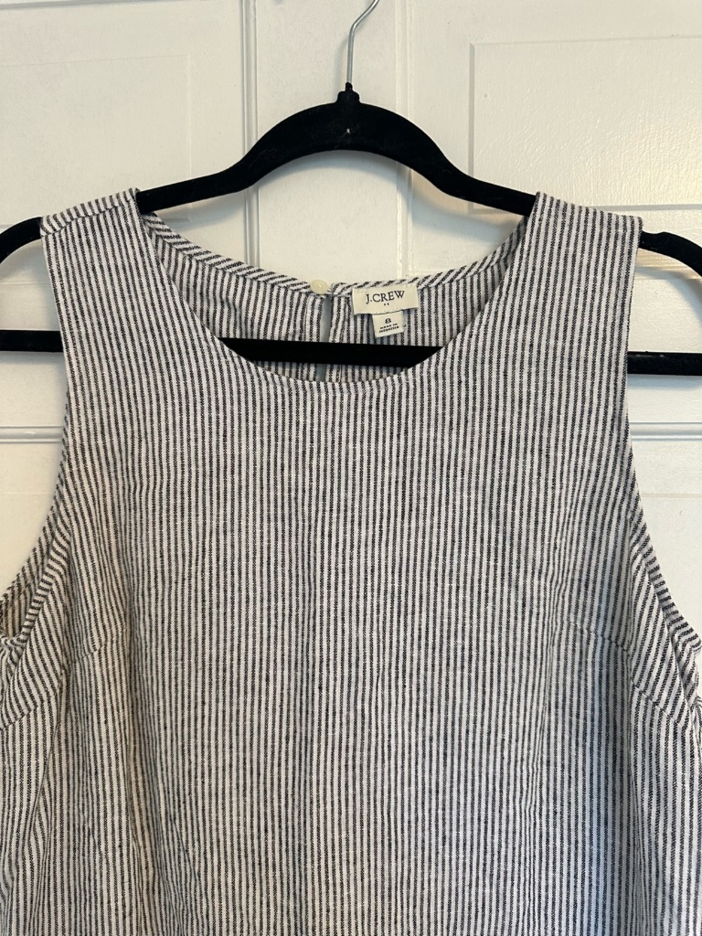 J. Crew Sleeveless Striped Tank Top - Black & White